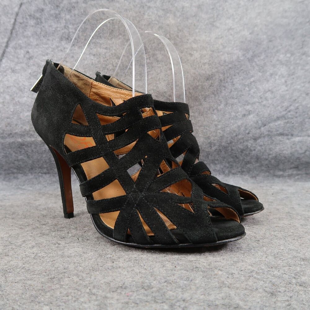 Michael Kors Shoes Womens 7.5 Pumps Caged Heels Leather Stiletto Fashion Black
